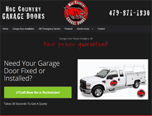 Tablet Screenshot of hogcountrygaragedoors.com